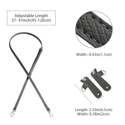 KOMHPS Purse Straps Replacement, Leather Handbag Crossbody Shoulder Strap Kit Adjustable for Mini Longcamp Tote Bag Women - Image 2