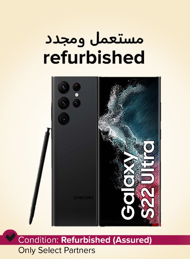 Samsung Refurbished - Galaxy S22 Ultra Black Single SIM 8GB RAM 128GB 5G LTE - International Version