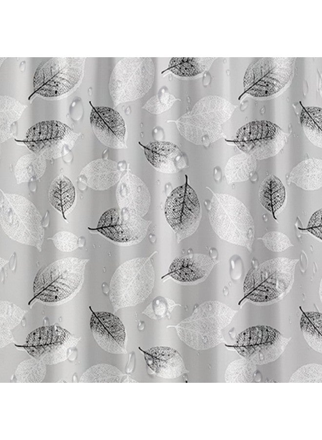 WAOKN Black & White Leaf Shower Curtain, Sanitary Partition Blind, Waterproof & Mildew Resistant Modern Simple Fashion Curtains for Bathroom (180 x 200 cm) - Image 3