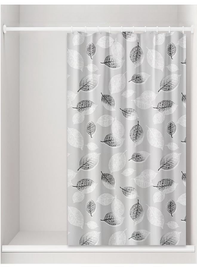 WAOKN Black & White Leaf Shower Curtain, Sanitary Partition Blind, Waterproof & Mildew Resistant Modern Simple Fashion Curtains for Bathroom (180 x 200 cm) - Image 5