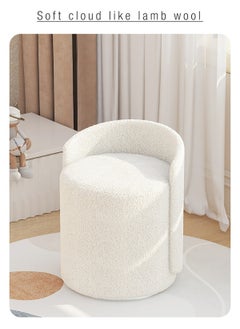 Wool Stool Boucle Upholstery Vanity Ottoman Makeup Seat Dressing Stool Footrest Ladies Stool Girl Chairs Lounge Chair for Bedroom Living Dining Retail Boucle Round H53xW41.5xL41.5 cm - pzsku/ZBABC12D943FA0F48BCABZ/45/_/1723140958/55f187b2-09ac-4f19-8ae3-05c34ce2b4dd