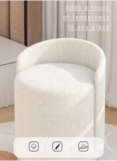 Wool Stool Boucle Upholstery Vanity Ottoman Makeup Seat Dressing Stool Footrest Ladies Stool Girl Chairs Lounge Chair for Bedroom Living Dining Retail Boucle Round H53xW41.5xL41.5 cm - pzsku/ZBABC12D943FA0F48BCABZ/45/_/1723140959/371ac4bd-a707-46d0-9d30-e50f254a8f35