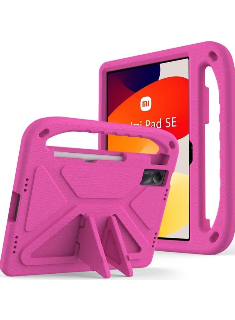 Kids Case For Xiaomi Redmi Pad SE 11-Inch (2023), EVA Foam Lightweight Shockproof Duarable, Tablet Cover with Handle Stand Case For Children Firendly, Pink - Image 1