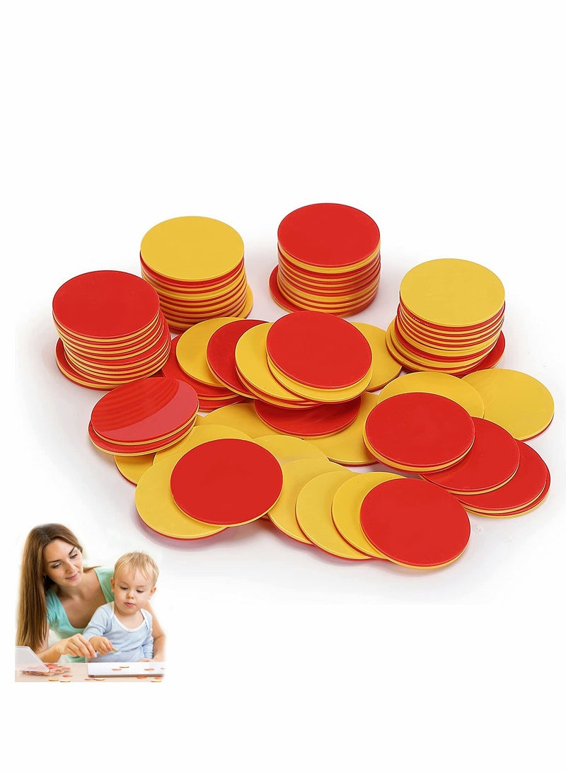 SOLARAE Two Color Counters, 100 pcs, Counters for Kids Math, Counters, Math Counters, Red and Yellow Counters, Math Counters for Kids, Counting Chips, Counters for Math - Image 1