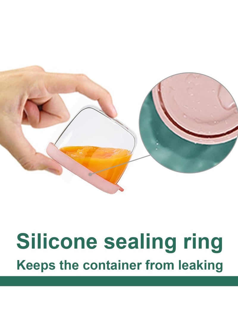 Bukela 4 Packs Small Glass Baby Food Storage Containers with Lids and Stackable Tray, Leakproof Small Airtight Glass Jars, 75ml - Image 4