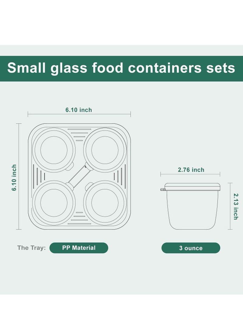 Bukela 4 Packs Small Glass Baby Food Storage Containers with Lids and Stackable Tray, Leakproof Small Airtight Glass Jars, 75ml - Image 5