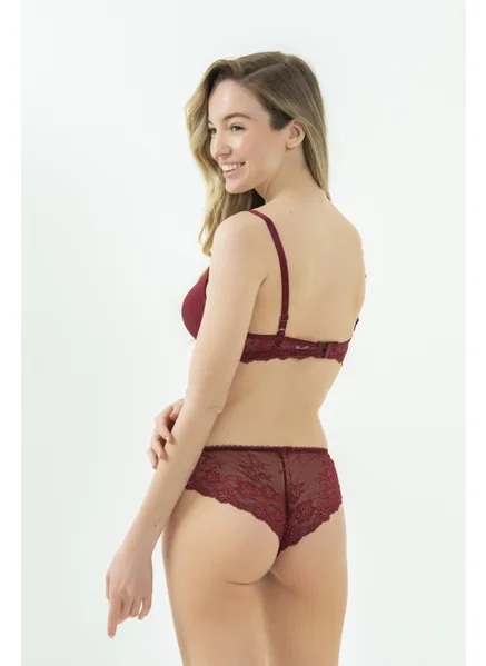Magic Form 2589 Women's Burgundy Laced Stringed Sponge Bra