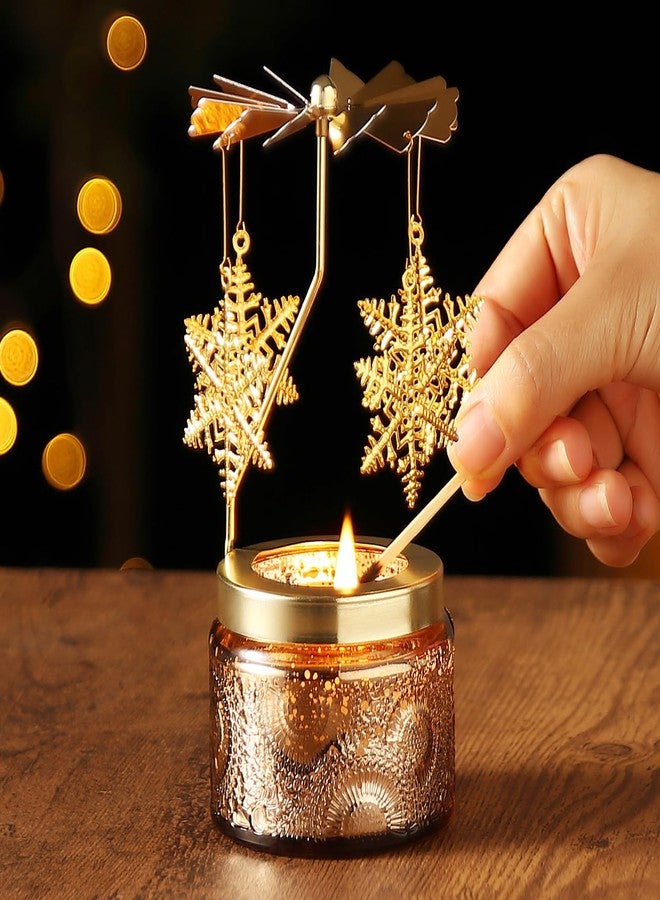 DAISRED Christmas Gifts for Women, Birthday Gifts for Mom Daughter Sister Wife, Unique Gifts for Friend Women Rotatable Scented Candles Gifts for Anniversary Christmas (Snowflake) - Image 2