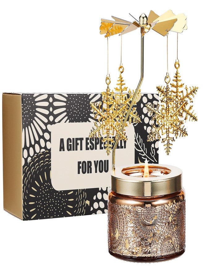 DAISRED Christmas Gifts for Women, Birthday Gifts for Mom Daughter Sister Wife, Unique Gifts for Friend Women Rotatable Scented Candles Gifts for Anniversary Christmas (Snowflake) - Image 4