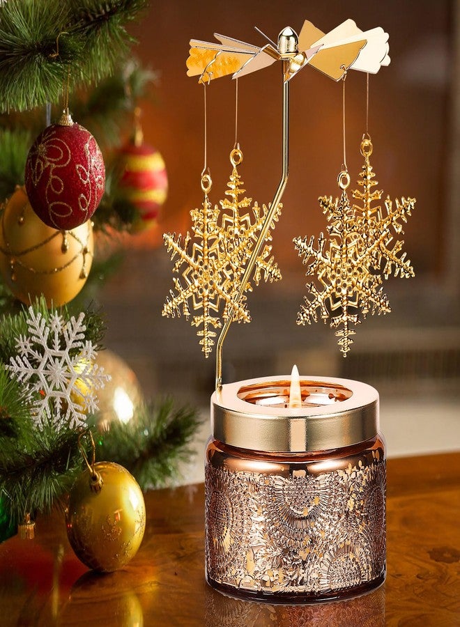 DAISRED Christmas Gifts for Women, Birthday Gifts for Mom Daughter Sister Wife, Unique Gifts for Friend Women Rotatable Scented Candles Gifts for Anniversary Christmas (Snowflake) - Image 3