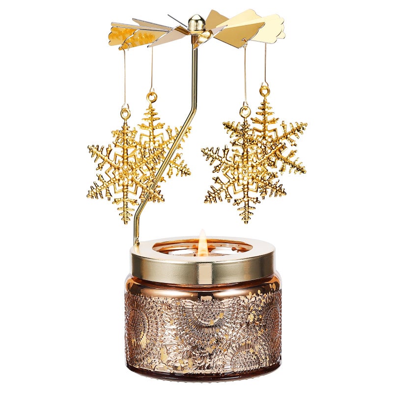 DAISRED Christmas Gifts for Women, Birthday Gifts for Mom Daughter Sister Wife, Unique Gifts for Friend Women Rotatable Scented Candles Gifts for Anniversary Christmas (Snowflake) - Image 1