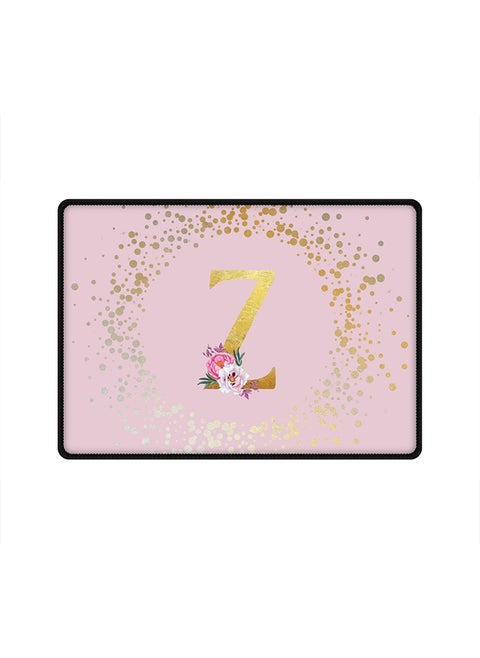 Designer Gaming Mouse Pad  Anti-Skid Mousepad Large Keyboard Mouse Pad Desk Mat Custom Monogram Initial Letter Floral Pattern Alphabet - Z  (Pink)
