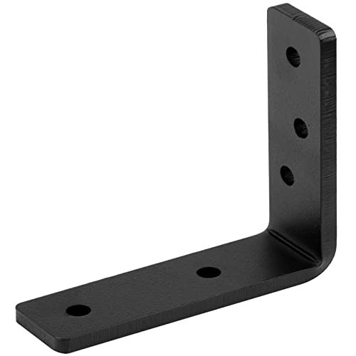 eoere 4 PCS 5" Heavy Duty Steel Corner Brace Shelf Brackets, L 90 Degree Countertop Support Fireplace Mantel Brackets, Thickness 5/16", Max Load 400 lbs - Image 3