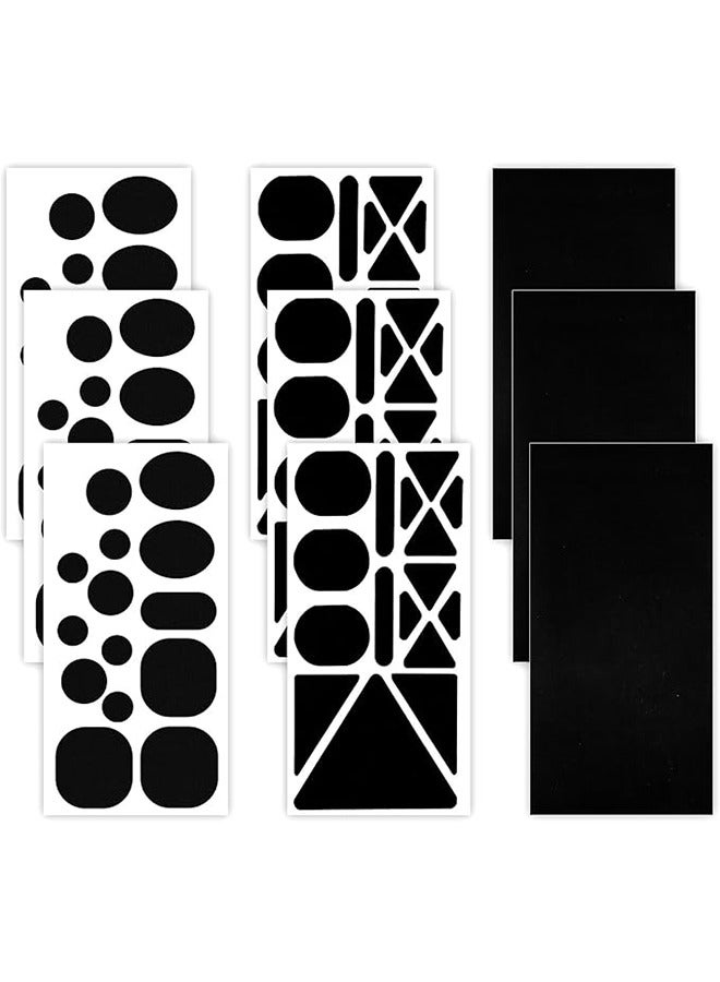 Generic 9pcs Puffer Down Jacket Repair Patch, 3 Styles Black Nylon Fabric Repair Patch Tear-Resistant Self-Adhesive Down Coat Repair Patches for Clothes Tent Sleeping Bag Ski Clothing  - Image 1
