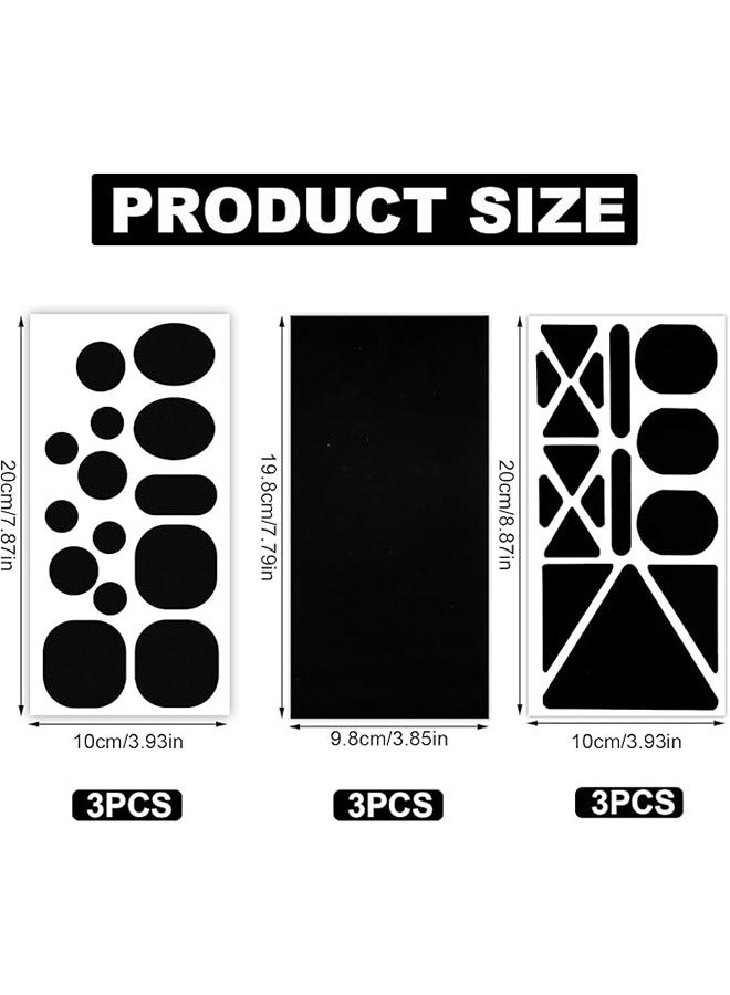 Generic 9pcs Puffer Down Jacket Repair Patch, 3 Styles Black Nylon Fabric Repair Patch Tear-Resistant Self-Adhesive Down Coat Repair Patches for Clothes Tent Sleeping Bag Ski Clothing  - Image 2