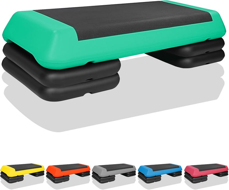 HooKung Adjustable Aerobic Stepper Workout Step with 4 Risers Fitness & Exercise Platform Trainer - Image 1