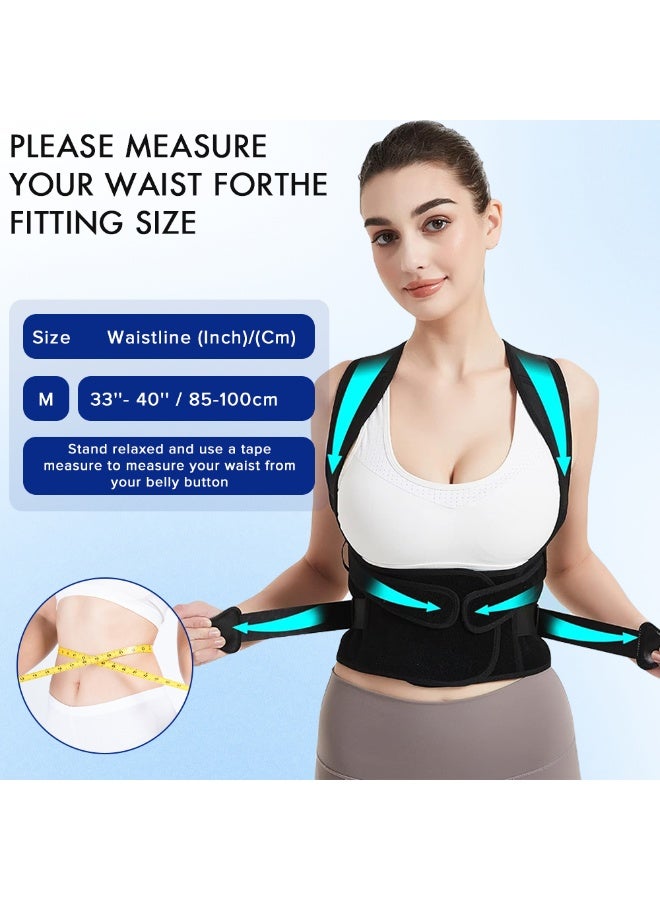 Yakiter Back Brace, Yakiter Upgraded Full Back Brace Support, Posture Corrector for Women and Men, Adjustable Shoulder Straightener for Improving Back Posture, Relieves pain, Lumbar,Shoulder Pain (Black) - Image 5