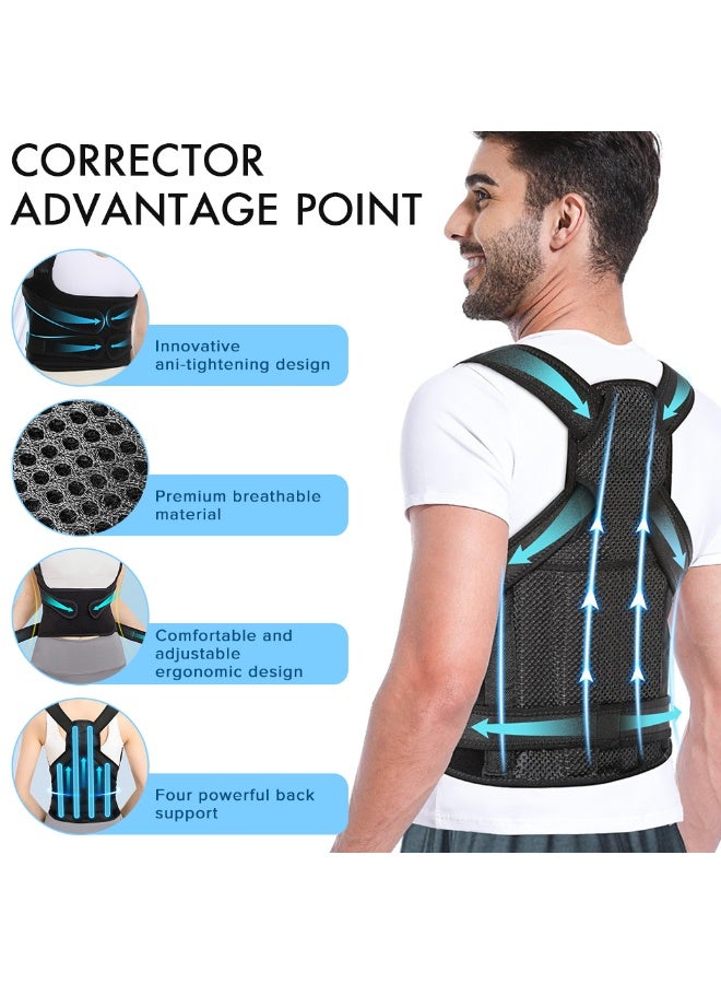Yakiter Back Brace, Yakiter Upgraded Full Back Brace Support, Posture Corrector for Women and Men, Adjustable Shoulder Straightener for Improving Back Posture, Relieves pain, Lumbar,Shoulder Pain (Black) - Image 2