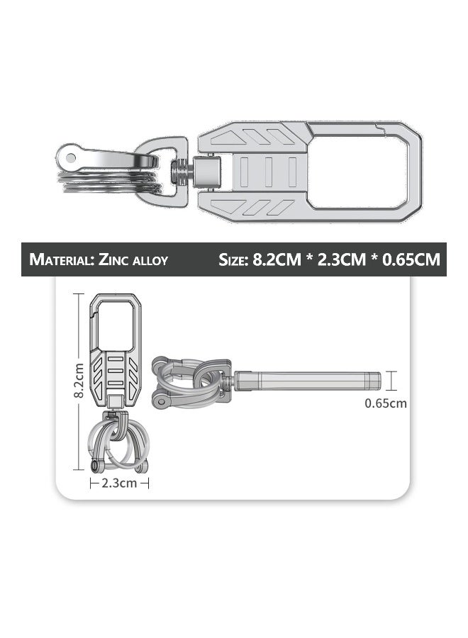 Metal Keychain Car Fob Key Chain Holder Clip - Stylish Design with Detachable Valet Key Ring & Anti-Lost D-Ring for Men and Women - Perfect for Organizing Keys - Image 3