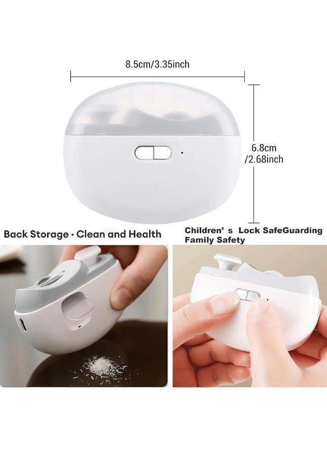 MIXDE Electric Nail Clippers 2 in 1 Portable Rechargeable Electric Polishing Automatic Nail Clippers Pro with Light Safety Fingernail Trimmer for Newborn Infant Toddler or Adults Fingernails Care Pink  - Image 2