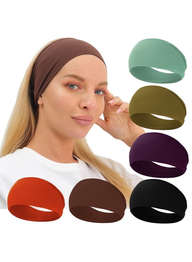 RITOPER Head Bands For Women'S Hair Extra Soft Workout Wide Thick Headbands Non Slip Yoga Black Sweat Band Hair Bands 6 Pack Solid Headbands. - Image 1