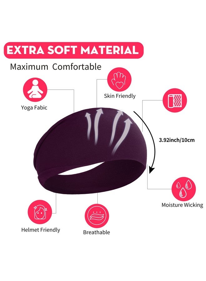 RITOPER Head Bands For Women'S Hair Extra Soft Workout Wide Thick Headbands Non Slip Yoga Black Sweat Band Hair Bands 6 Pack Solid Headbands. - Image 4
