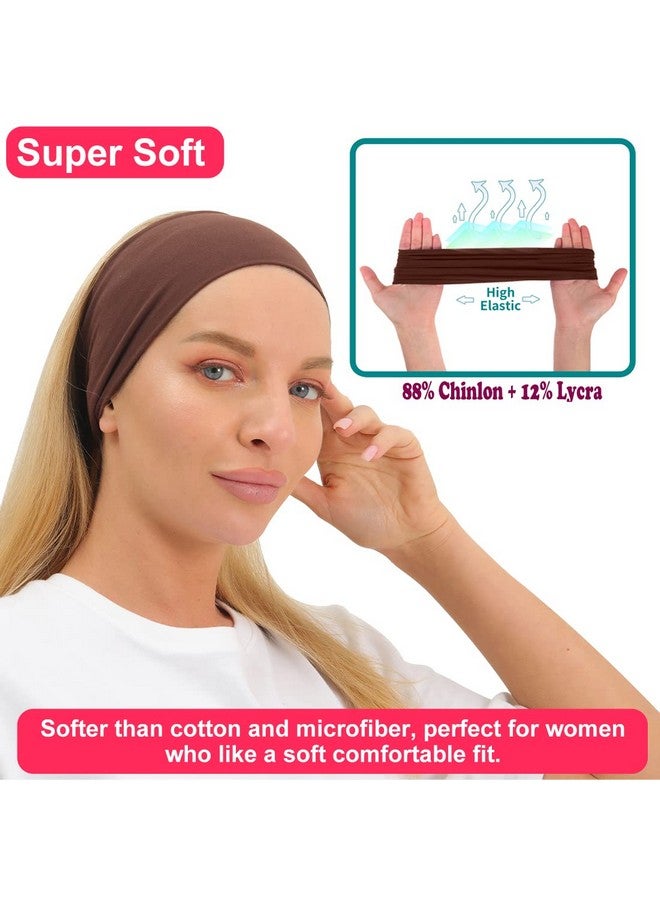 RITOPER Head Bands For Women'S Hair Extra Soft Workout Wide Thick Headbands Non Slip Yoga Black Sweat Band Hair Bands 6 Pack Solid Headbands. - Image 3