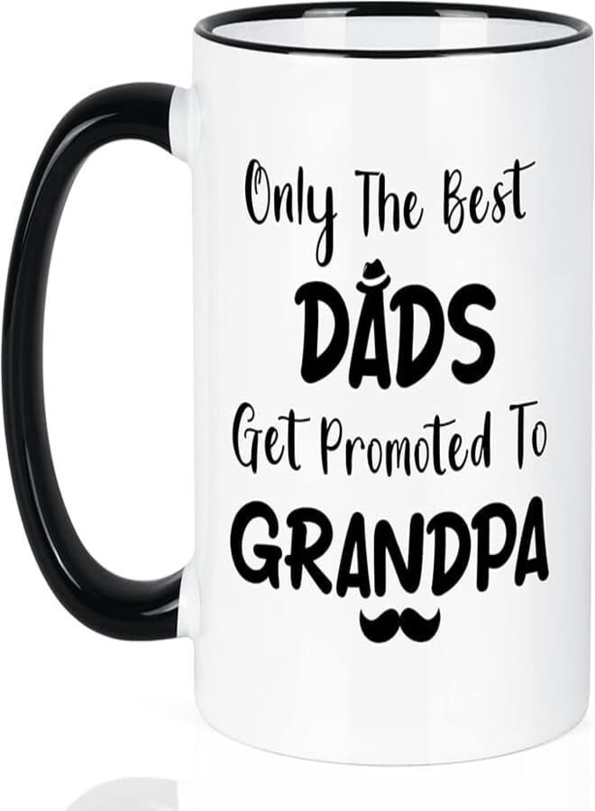 Maustic New Grandpa Gifts, Best Dads Get Promoted to Grandpa Coffee Mug, Gifts for Grandpa, Pregnancy Announcement Gifts, Grandpa to Be First Time Grandfather Gifts for Fathers Day Christmas 11 Oz
