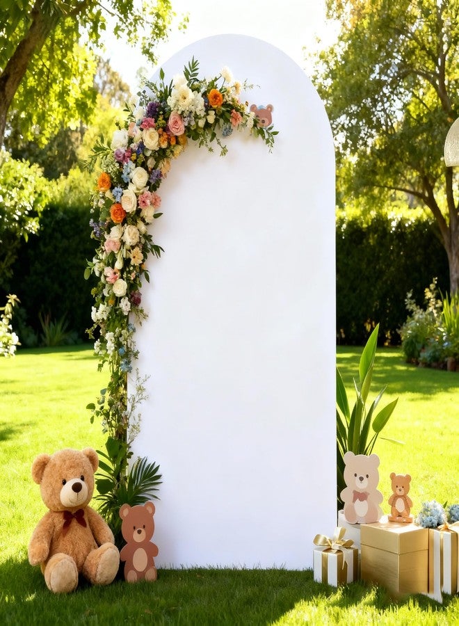 Shillance 6FT Wedding Arch Backdrop Cover, Spandex Fitted White Arch Covers Stretchy Backdrop Balloon Arch Back Drop for Wedding Birthday Party Christmas Banquet Decoration - Image 1