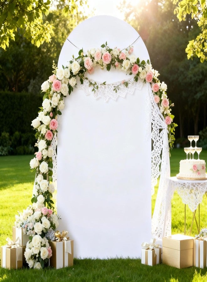 Shillance 6FT Wedding Arch Backdrop Cover, Spandex Fitted White Arch Covers Stretchy Backdrop Balloon Arch Back Drop for Wedding Birthday Party Christmas Banquet Decoration - Image 4
