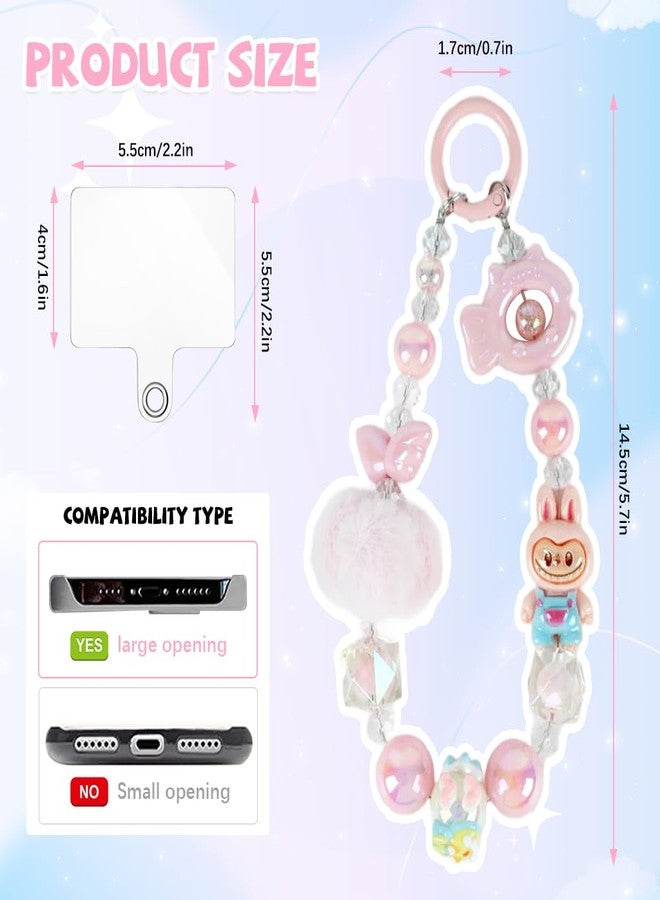 Fancyku® Phone Charms Cartoon Monsters Keychain Acrylic Beads Mobile Phone Chain Key Ring Charms Purse Accessories - Image 2