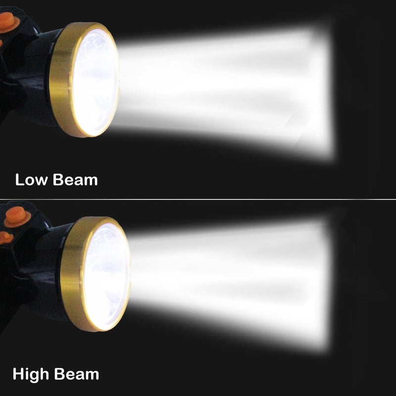 RENMAX 2 in 1 Bright Rechargeable ABS Plastic Head Torch Weatherproof LED Flash Blinker Spotlight for Cycling Camping Caving Hiking Hunting Trekking - 1Pc (50W with Blinker) - Image 3