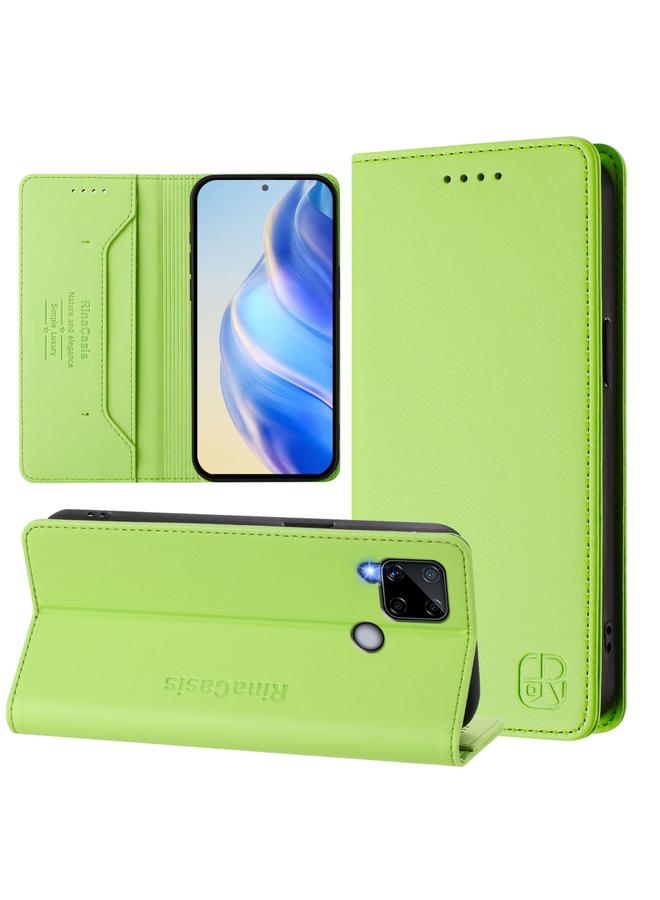 S-TOP Case For Realme C25 / C15 / C12 / C25s RC01 Dual-Folded Magnetic Suction RFID Leather Phone Case - Image 1