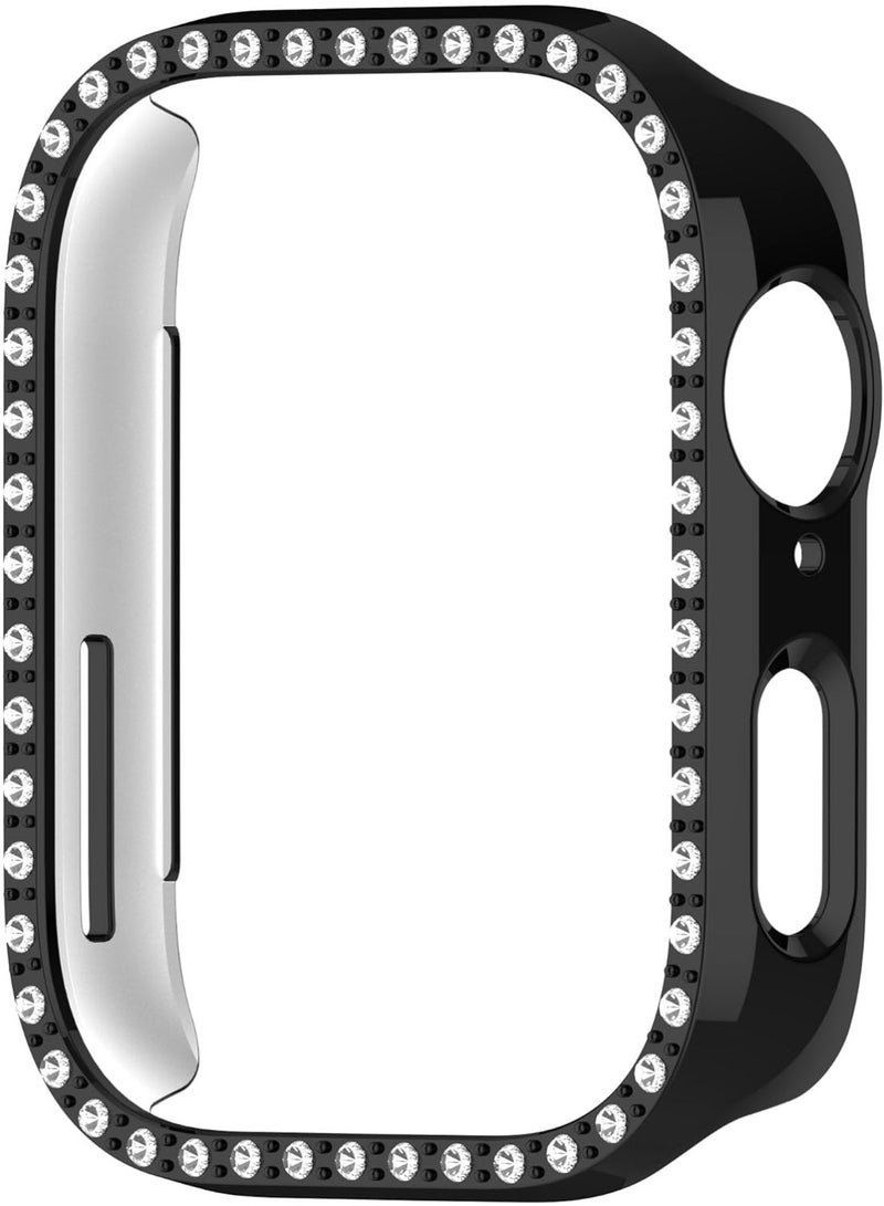 Bling Case Without screen protector for Huawei Watch Fit 3, Hard PC Frame Case, Crystal Diamonds Bumper Cover for Women Girls, Slim Protective Cover for Huawei Watch Fit 3 (Black) - Image 4