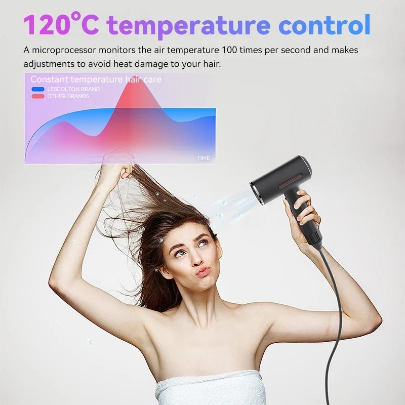 Lescolton High Speed Hair Dryers 110,000 Rpm Professional Salon Ionic Hairdryers Negative Blow Dryer Anti-static Hair Care - Image 5