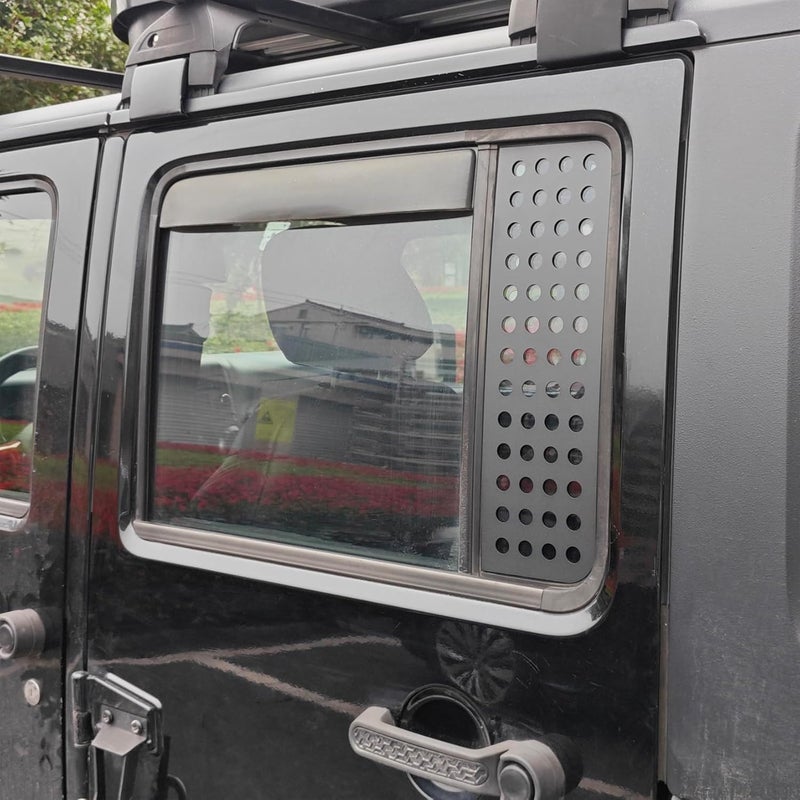 Phamyor Rear Door Window Glass Decals for 2007-2018 Jeep Wrangler JK JKU - 2PCS, Black - Image 5