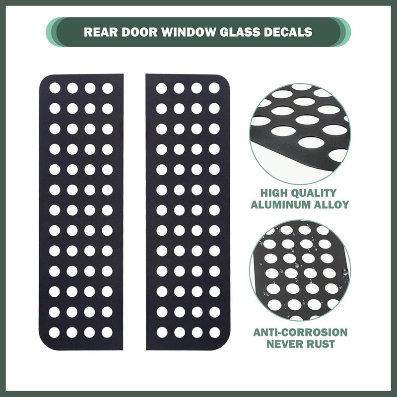 Phamyor Rear Door Window Glass Decals for 2007-2018 Jeep Wrangler JK JKU - 2PCS, Black - Image 2