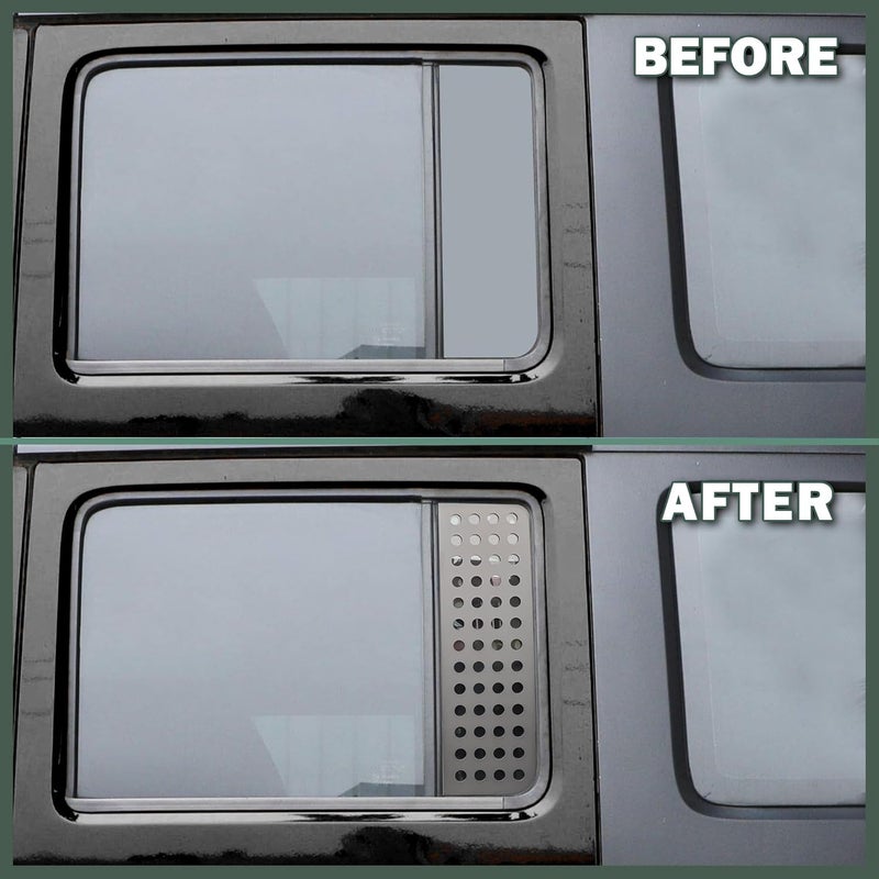 Phamyor Rear Door Window Glass Decals for 2007-2018 Jeep Wrangler JK JKU - 2PCS, Black - Image 4