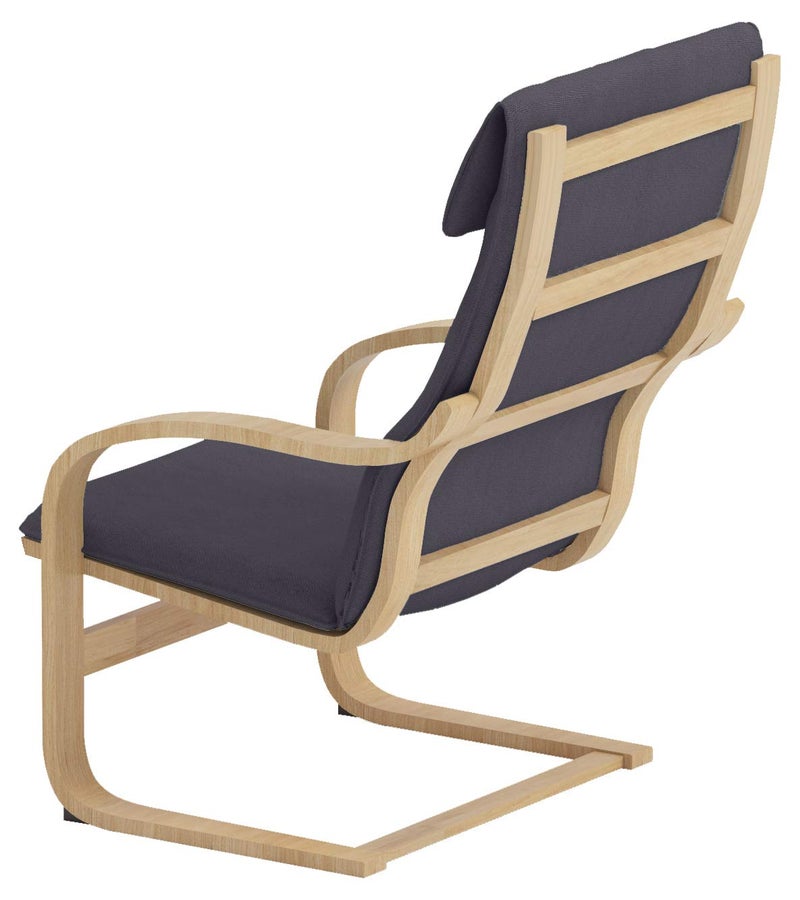 Custom Slipcover Replacement غطاء كرسي بوغان القطني البديل، متوافق مع غطاء كرسي بوغان من إيكيا فقط باللون الرمادي الداكن - Image 3
