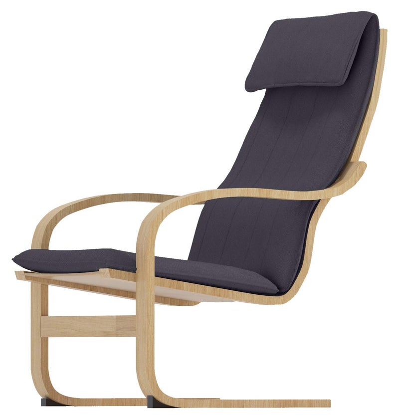 Custom Slipcover Replacement غطاء كرسي بوغان القطني البديل، متوافق مع غطاء كرسي بوغان من إيكيا فقط باللون الرمادي الداكن - Image 1