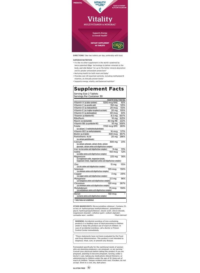 Melaleuca Multivitamin & Mineral Supplement for Prenatal (Women), Powered by Oligo (60 Tablets) — Supports Energy & Overall Health - Image 2