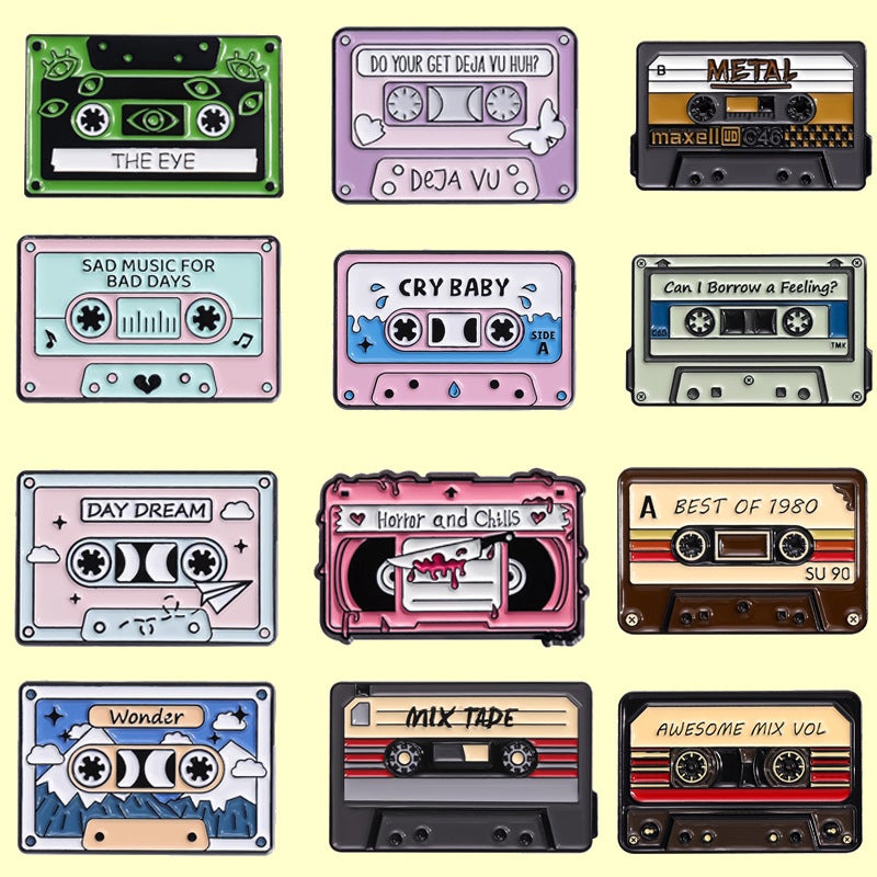 Creative Retro Tape Series Accessories Decorations Metal Badge - Image 2