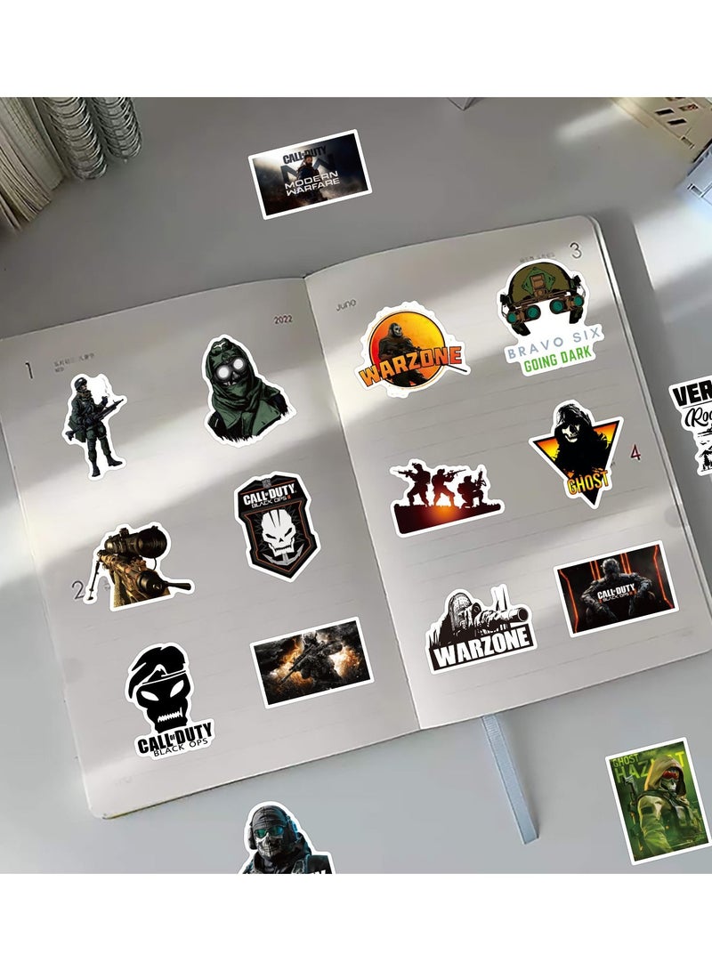 100 Pcs Call of Duty Waterproof Stickers Cute Anime Cartoon Vinyl Aesthetic Sticker Laptop Skateboard Luggage Computer Water Bottle Graffiti Sticker Packs for Kids Teens Girls Adults  - Image 4
