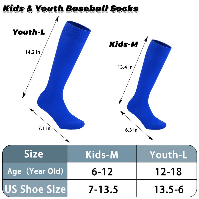 Ultrafun Kids Youth Baseball/Softball Socks and Belt Combo Set for Boys Girls (US, Alpha, Medium, Regular, Royal blue) - Image 4