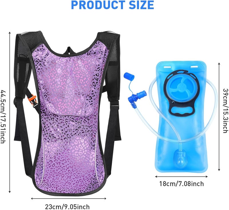KUYOU Rave Hydration Pack, Hydration Backpack with 2L Hydration Bladder, Festival Essential Water Backpack for Hiking, Running, Cycling, and Music Festivals - Image 2