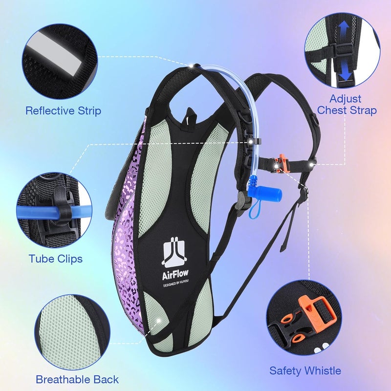 KUYOU Rave Hydration Pack, Hydration Backpack with 2L Hydration Bladder, Festival Essential Water Backpack for Hiking, Running, Cycling, and Music Festivals - Image 3