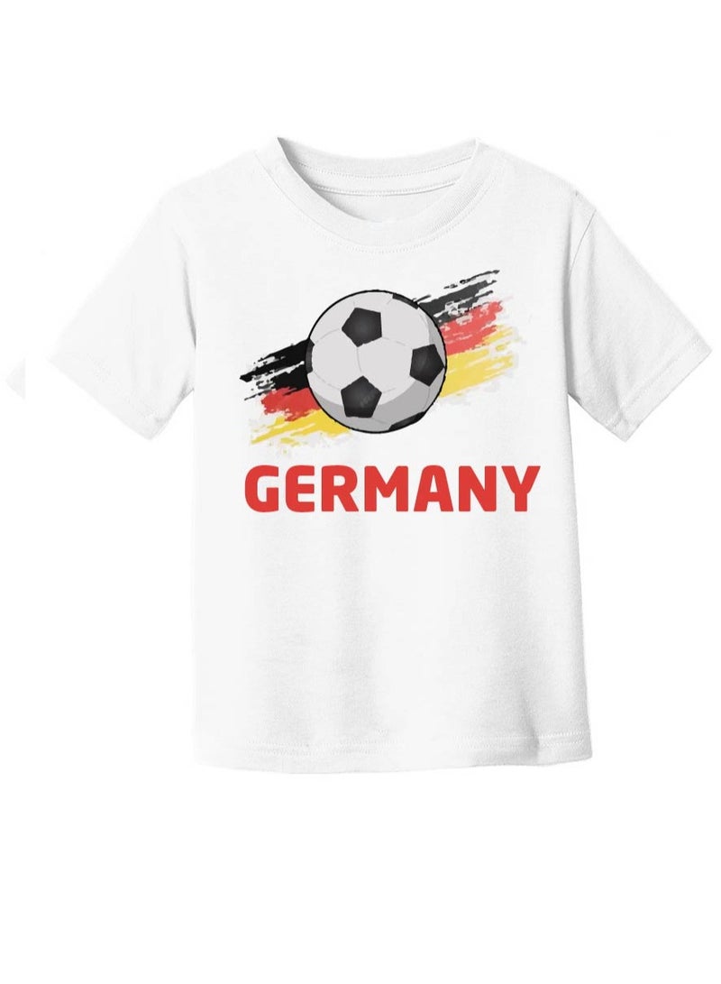 PRINTSHOP4ME Germany Unisex Kids T-Shirt - Short Sleeve Round Neck Cotton Tshirt for Boys and Girls - Soft and Comfortable - Gift for Young Football Fans - Image 4