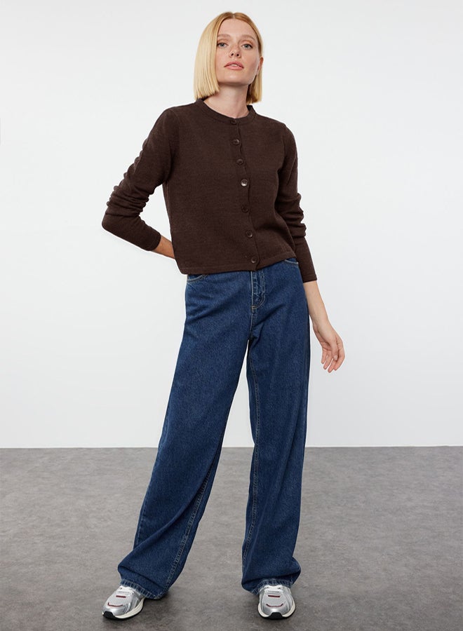 trendyol Brown Woolen Jacket Look Knitwear Cardigan - Image 2