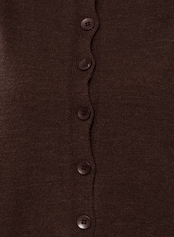 trendyol Brown Woolen Jacket Look Knitwear Cardigan - Image 4