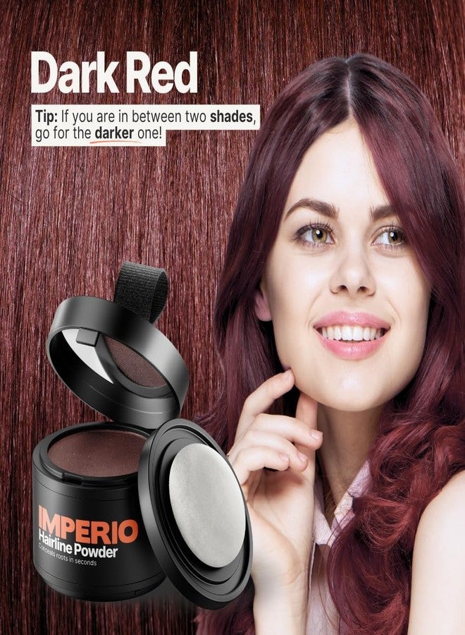 IMPERIO Root Touch Up Hair Powder for Concealing Hair Loss instantly - Hairline Powder for Women & Men - Water resistant Root Cover Up for Thinning Hair in Premium Hairdressing Quality (Dark Red) - Image 3